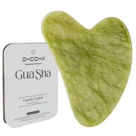 Gua Sha Facial Massage Tool, Gua Sha Massage Jade Stone for Face, Neck, Back, Arms, Legs, Eye, SPA Gifts for Women Reduce Puffiness and Improve Wrinkles (Green)