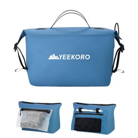 YEEKORO Waterproof Toiletry Bag for Travel, Zipper Styles, 40D Nylon Toiletry Organizer Bags with Shoulder Straps for Men Women, Travel Accessories（1 Pack,Blue