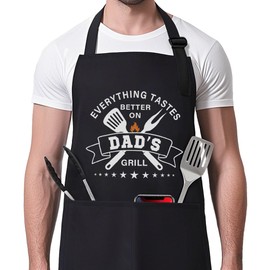 Dad Gifts, Apron for Dad Birthday Father's Gifts Cooking Grilling for Mens Papa Day, Apron with Pockets Cooking, Christmas