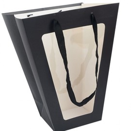 Chic Trapezoid Transparent Window Gift Bag - Colorful Packaging for Small Stores, Easy Carry & Display Design 4ea