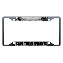 Fastasticdeals Save The Elephants Animal Eyes License Plate Frame Tag Holder Cover