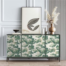 Tomete Forest Wallpaper Tree Peel and Stick Wallpaper Green Forest Contact Paper Peel and Stick Modern Mural Removable Leaf Contact Paper Self-Adhesive Bathroom Waterproof Vintage Vinyl 78.7inL 17inW