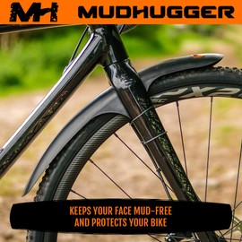 Mudhugger Gravelhugger Front Mud Guard for Mountain Bike 27.5"-29" Gravel Bike, L490mm x W60mm, Mountain Bike Mudguards - Fixings Included