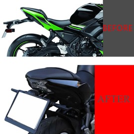 License Plate Holder Rear Fender Eliminator Tail Tidy LED Indicator Turn Signal Blinker Kit Compatible with Z650 ER650 NINJA650 EX650 2017-2024, Smoke