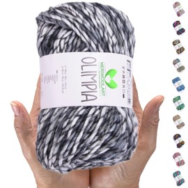 MeriWoolArt Merino Wool for Knitting - 100 m Multicoloured Thick Soft Merino Wool for Knitting for Sweater Jackets - XXL Hand Knitting Wool - Voluminous DIY Wool for Scarves Blankets Scarves Gifts