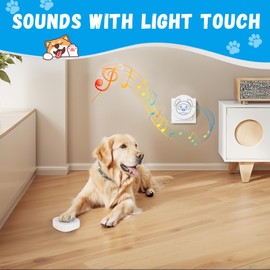 Whimsii Dog Doorbell, Wireless Ring Bell to Go Outside, IP55 Waterproof Buttons, 55 Melodies, 4 Volume Levels & 950ft Range (White, 2 Recievers 2 Transmitters)