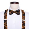 Dubulle Mens Clips Suspenders and Pretied Bowtie Set Y Shape