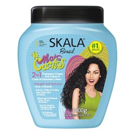 SKALA Expert Mais Cachos 2 in 1 Treatment Cream & Leave In Conditioner for Curly Hair, Vegan Hair Mask, Shea Butter & Castor Oil, Deep Hydration Mask, Softening & Smoothing, Anti Frizz Formula, 1000g