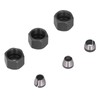 6Pcs Router Collet Adapter Carbon Steel 6mm 6.35mm 8mm Set