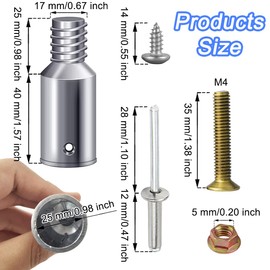 Anranmm Threaded Tip Replacement Ultra Threaded Tip Repair Kit Aluminum Extension Pole End Adapter Metal Handle Tips for 1 Inch Wood Metal Pole Stick Mop Broom Brush (6 Pack)