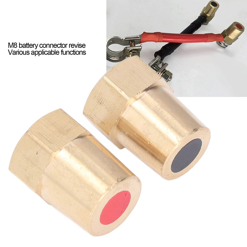 2pcs Battery Connector Revise M8 Brass Good Electrical Conductivity Pile