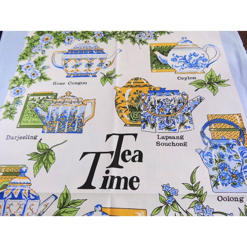 Samuel Lamont Tea Time Cotton Tea Towel, Blue,76.00 x 46.99