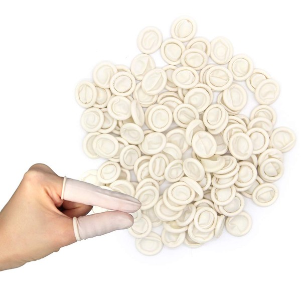 Disposable Latex Finger Cots,350 PCS，Medium Anti Static Rubber Fingertip Protective Finger Cots for Electronic Repair, Handmade Apply