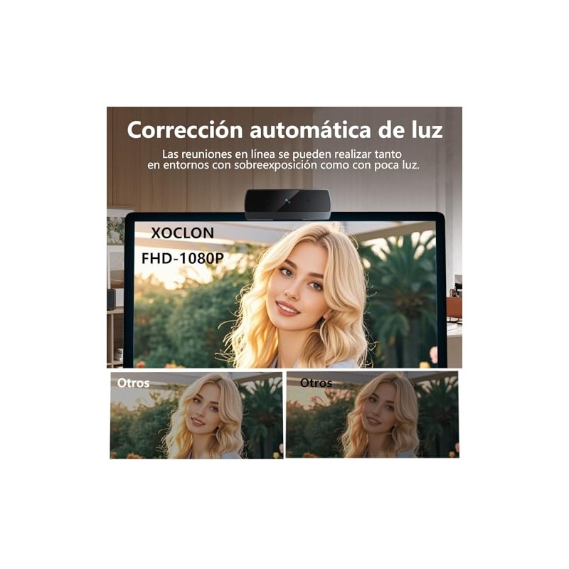 Cámara Web PC, Full HD 1080P, con micrófono Dual con