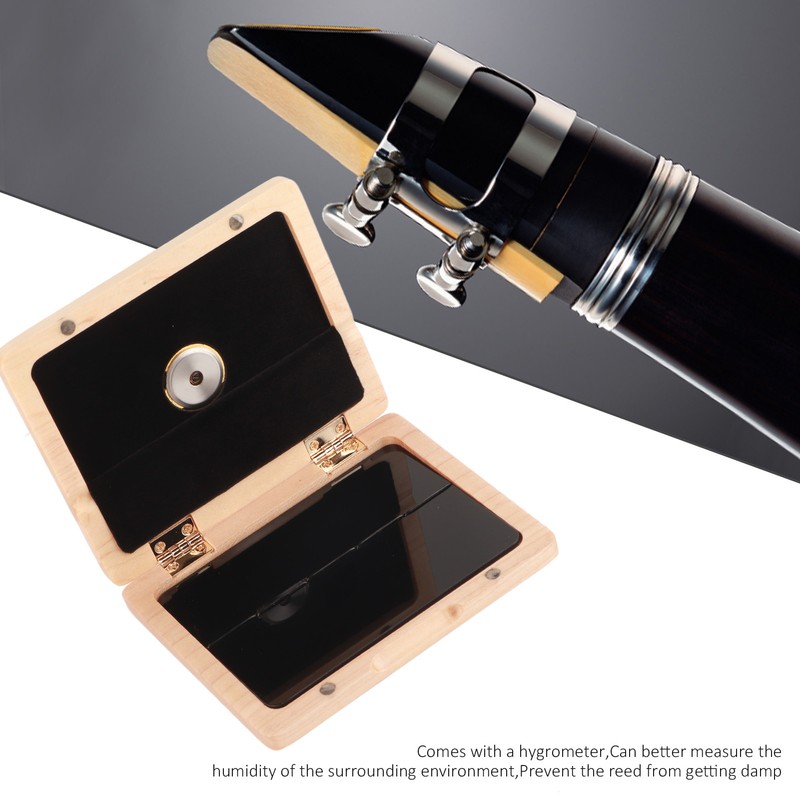 Saxophone Clarinet Reed Case Solid Wood 5-Reeds Holding Storing Box