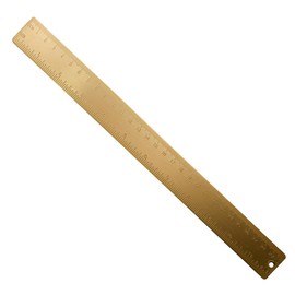 12" (30cm) Brass Ruler Inches Centimeter Dual Scales Metal Straight Ruler Measuring Tool with Hanging Hole, for Carpenters Architects Engineers