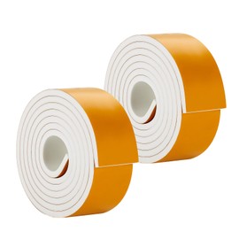Weather Stripping Door Seal Strip 2"W * 1/4"T, Door Insulation Strip, High Density Foam Tape for Door Frame, Window, 13FT Length(6.5 FT X 2 Rolls, White)
