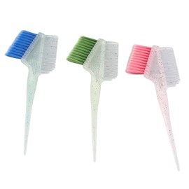 3 Brochas de Tinte para el Cabello de Doble Cara, Peine Aplicador de Cepillo para Resaltar el Cabello de Nailon con Mango Brillante