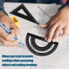 RDNKVB 4pcs Ruler Set Made of Aluminium Alloy Protractor Triangle