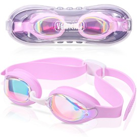 VENNERLI Kids Swimming Goggles with Nose Bridges No Leaking Anti-fog 100% UV Protection Wide View Kids Goggles for Kids Boys Girls Children Youth (Ages 3-14)