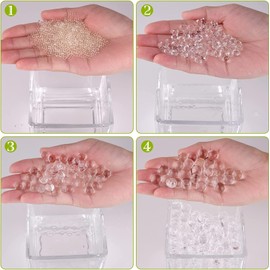 Water Absorbing Balls | 2500-5000 Pcs Gel Soil Beads | Non Toxic Biodegradable Polymer 50g-100g Magic Balls | Grow In Water Vase Filler Crystal Beads for Home Decorations (Clear 50g)