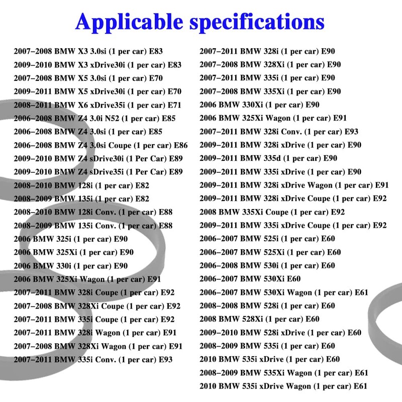 6 PCS Intake Manifold Rubber Sealing Gasket for N52 N54