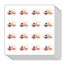 RV Camper Planner Stickers, 0.5in Scrapbooking Camping Travel Trailer Crafting 208-Pack