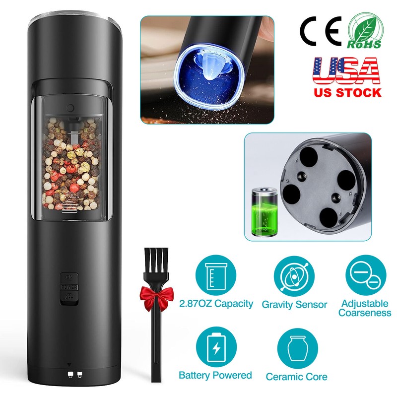 NewHome 1PCS Electric Salt / Pepper Grinder Battery Powered with