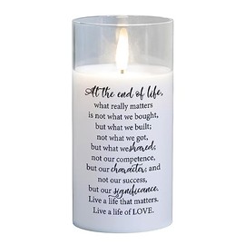 Cottage Garden PGC-06-44WH At The End of Life 6 x 3 Inch Flickering Flame LED Glass Candle
