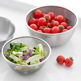 Ribbon J Mudita All-Stainless Steel Mixing Bowl &amp; Strainer 2-piece Set 19cm (Small/1600ml), Mixing Bowl &amp; Strainer 19cm (Small/1600ml) / 리본제이 무디타 올스텐 믹싱볼 & 채반 2종 세트 19cm (소/1600ml), 믹싱볼 & 채반 19cm (소/1600ml)