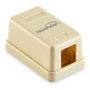 NavePoint Keystone Jack Surface-Mount Box 1-Port Ivory, 10-Pack