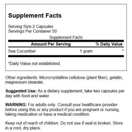 Swanson Dietary Supplements Sea Cucumber 500 mg Capsule 100ct