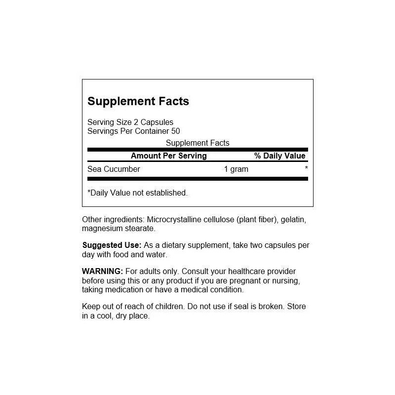 Swanson Dietary Supplements Sea Cucumber 500 mg Capsule 100ct