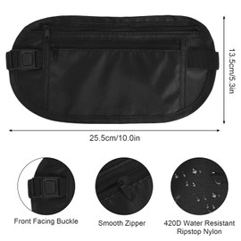 Travel Money Belt, Bum Bag Waist Bag with RFID Blocker for Men and Women, Fanny Pack, Hidden Wallet, Passport Money Belt Bag for Money, Cards, Passport, IDs Black, black, 1