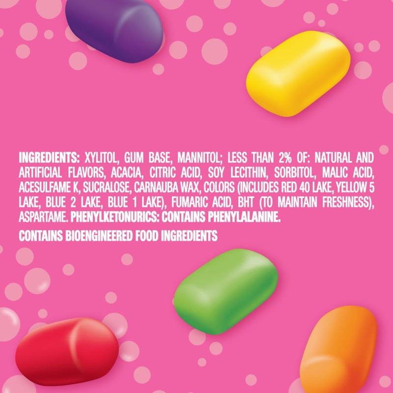 HUBBA BUBBA Minis SKITTLES Flavored Bubble Gum, 40 Piece Resealable