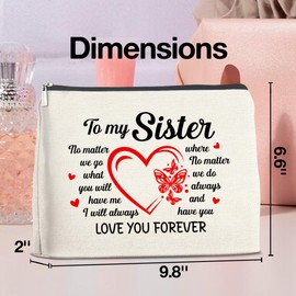 UPNEGE Sister Gifts Makeup Bag Christmas Birthday Gifts for Sister Cosmetic Bag Zipper Makeup Pouch