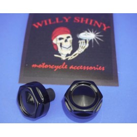 WILLY SHINY HARLEY 2024-2025 FORK LEG AXLE CAPS HEX DESIGN WITH TWIST LOCK INSTALATION