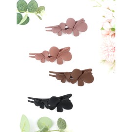 Norbiarz 4pecs Large Flower Claw Hair Clips for Thick Hair Shell Banana Clip for Strong Hold Non-Slip Jaw Clips Fashion Accessories Cute Barrettes for Women Girls Teens