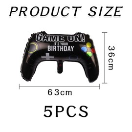 VEHYEGOI 5 Pieces Game Controller Balloons, Aluminum Film Balloons, Party Decoration Balloons, Creative Shape Balloons, Boy Balloons, Game Theme Decoration Balloons