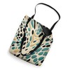 Teal Black Creme Leopard Pattern Boho Style Pattern Tote Bag