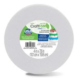 FloraCraft CraftFōM Round Cake Form 4 Inch x 7.8 Inch White
