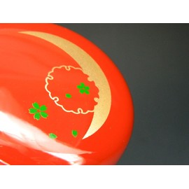 Nakazumi Segetsuki Flower Makie Vermilion Color Maki-e Resin Tea Utensils Made in Japan