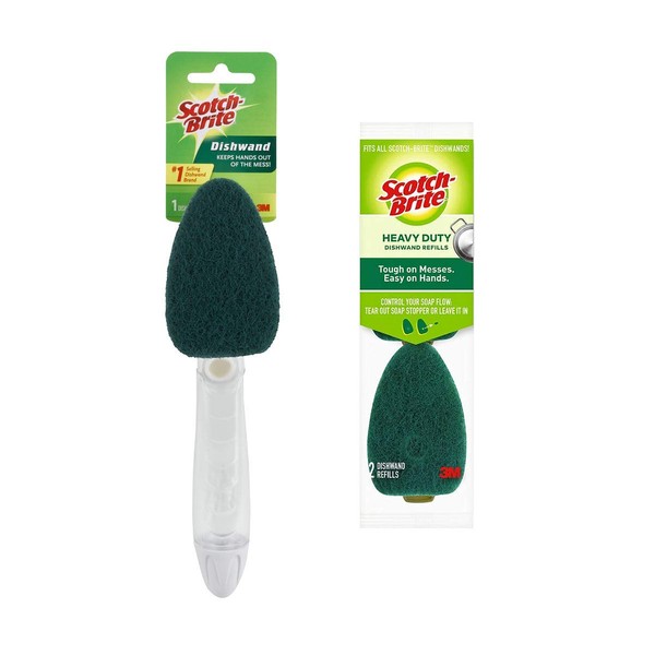 3M Scotch-Brite Heavy Duty Dishwand and 2 Refills (VALUE PACK) 650-12