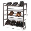 SONGMICS 5-Tier Metal Shoe Rack Adjustable to Flat or Slant