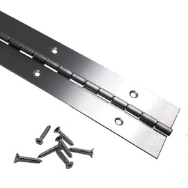 Heavy Duty 2" x 24" 201 Stainless Steel Piano Hinge - .060" Thick - ¾" S.S. Screws Included - 2 Pack