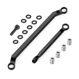 MORFUM 1 Set Aluminum RC Crawler Car Steering Rod Tie Links High-Tightening Linkage for 1/18 Redcat Ascent-18 Upgrades Parts RC Crawler Accessories (Black)