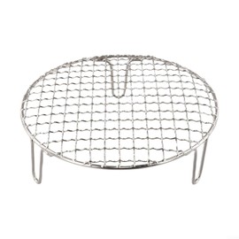 Round Cooling Rack, Portable Stainless Steel Cooking Grate BBQ Grill Rack for Picnics, BBQ, Mesh with Legs for Baking, Cooking, Steaming for Home (20cm)