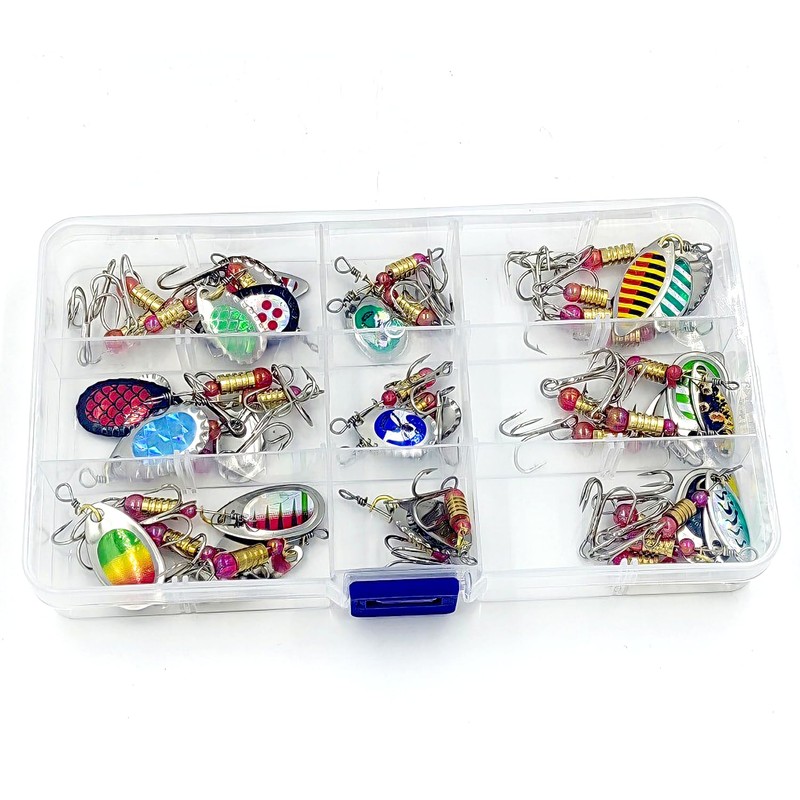 Spinnerbait Set of 30 for Mountain Streams, 0.1 - 0.1