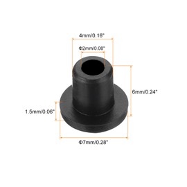 sourcing map 20Pcs T Shape Rubber Grommet Mount Dia 4mm ID 2mm H 6mm Black Seal Protection Cable Grommets Flexible for Cable Pipe