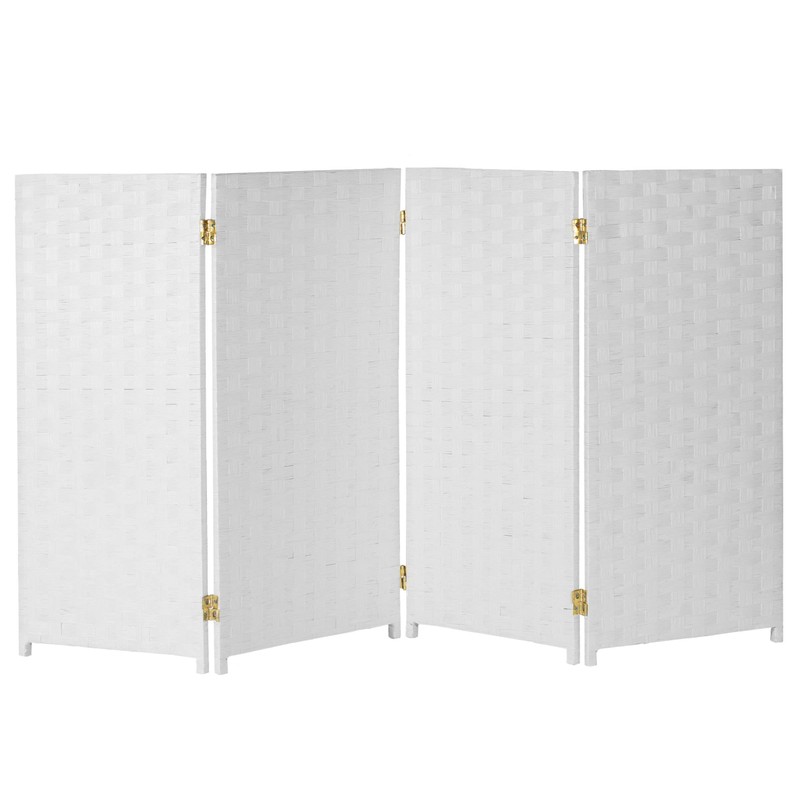 Red Lantern 3 ft. Short Woven Fiber Folding Screen -